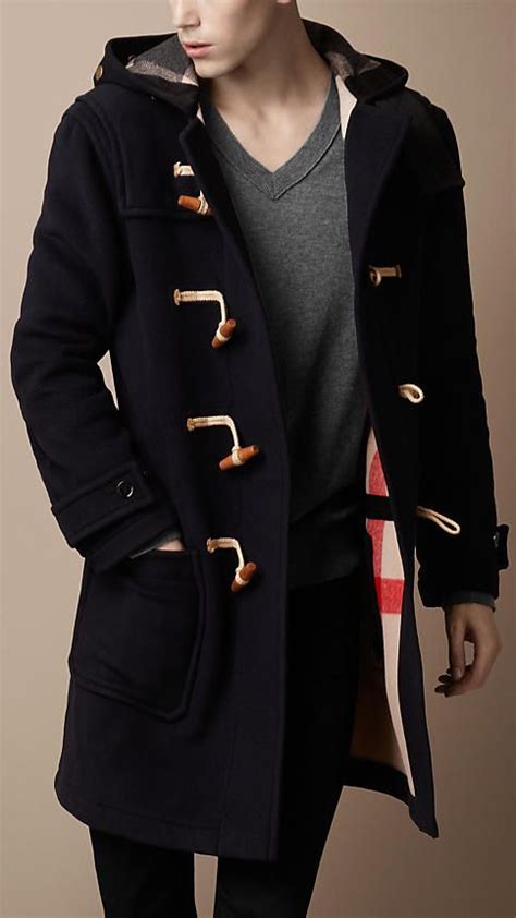 burberry hooded leather duffle coat|Burberry men's coat outlet.